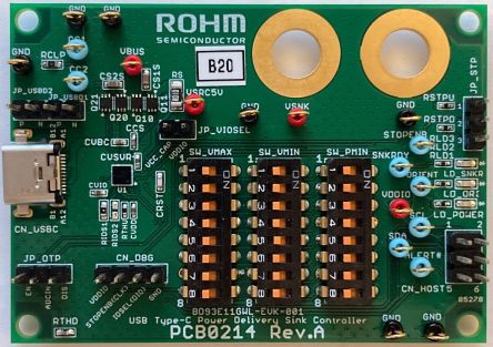 ROHM Stand Alone PD Controller For Sink BD93E11GWL EVK Evaluation Kit for BD93E11GWL for Type-C Cable For Evaluation [BD93E11GWL-EVK-001]; 240-3985