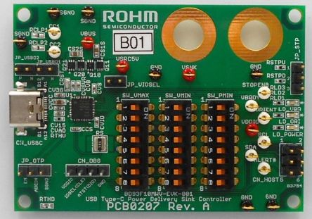 ROHM Stand-Alone PD Controller For Sink BD93F10MWV EVK Evaluation Kit for BD93F10MWV for Type-C Cable For Evaluation [BD93F10MWV-EVK-001]; 240-3988