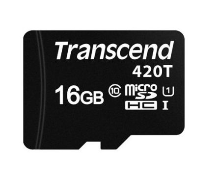 Transcend 16 GB MicroSDHC Micro SD Card, C10, U1 [TS16GUSD420T]; 240-5459