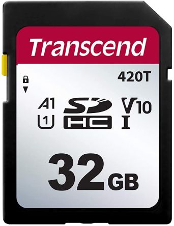 Transcend 32 GB SDHC SD Card, A1, U1, V10 [TS32GSDC420T]; 240-5529