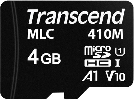 Transcend 4 GB MicroSDHC Micro SD Card, A1, U1, V10 [TS4GUSD410M]; 240-5538