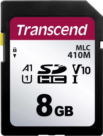 Transcend 8 GB SDHC SD Card, A1, U1, V10 [TS8GSDC410M]; 240-5599