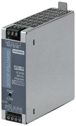 Siemens SITOP DC-DC Converter, 12V dc/ 8A Output, 107W, DIN Rail Mount [6EP3123-0TA00-0AY0]; 240-5605