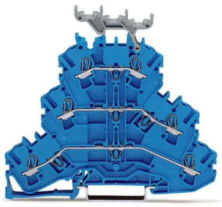 WAGO 2002-3234 TOPJOB S, 2002 Series Blue, 2.5mm², Triple-Level, Push-In Cage Clamp Termination, ATEX, IECEx [2002-3234]; 240-7719