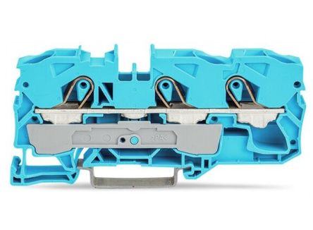 WAGO 2010-1304 TOPJOB S, 2010 Series Blue, 10mm², Single-Level, Push-In Cage Clamp Termination, ATEX, IECEx [2010-1304]; 240-7726