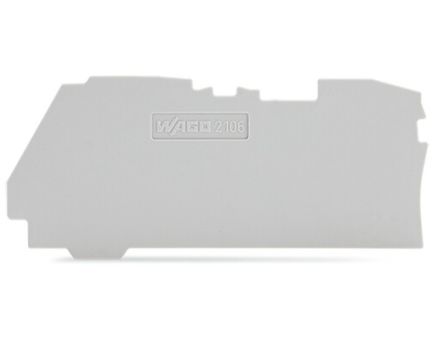 WAGO TOPJOB S, 2106 Series End and Intermediate Plate for Use with 2106 Series Terminal Blocks [2106-1291]; 240-7736