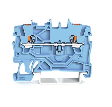 WAGO 2200-1204 TOPJOB S, 2200 Series Blue, 1mm², Single-Level, Push-In Cage Clamp Termination, ATEX, IECEx [2200-1204]; 240-7743
