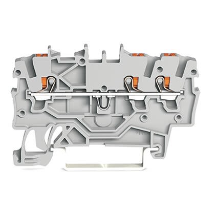 WAGO 2200-1301 TOPJOB S, 2200 Series Grey, 1mm², Single-Level, Push-In Cage Clamp Termination, ATEX, IECEx [2200-1301]; 240-7744