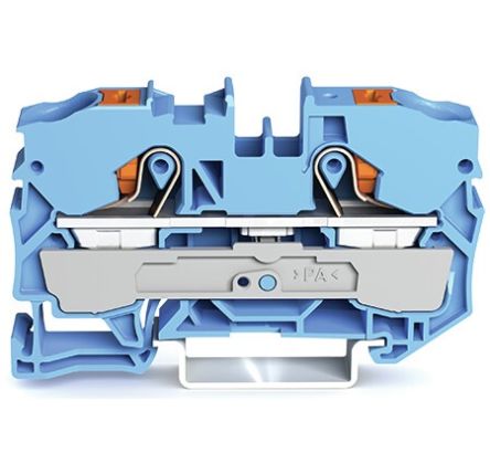 WAGO 2210-1204 TOPJOB S, 2210 Series Blue, 10mm², Single-Level, Push-In Cage Clamp Termination, ATEX, IECEx [2210-1204]; 240-7752