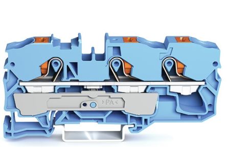WAGO 2210-1304 TOPJOB S, 2210 Series Blue, 10mm², Single-Level, Push-In Cage Clamp Termination, ATEX, IECEx [2210-1304]; 240-7754