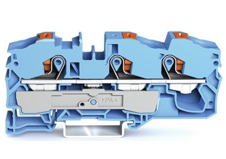 WAGO 2216-1304 TOPJOB S, 2216 Series Blue, 16mm², Single-Level, Push-In Cage Clamp Termination, ATEX, IECEx [2216-1304]; 240-7759