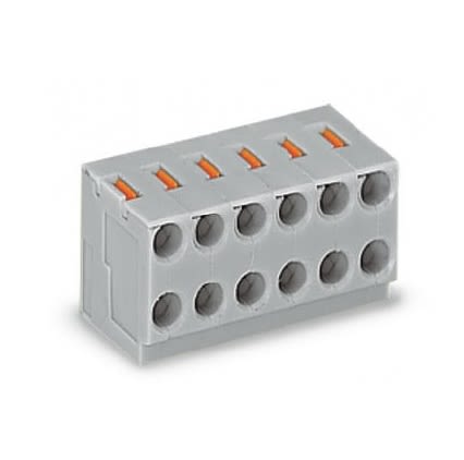 WAGO PCB Terminal Block, 6-Contact, 3.5mm Pitch, PCB Mount, 1-Row [252-106]; 240-7788