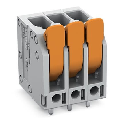 WAGO PCB Terminal Block, 5-Contact, 5mm Pitch, Through Hole Mount, 1-Row [2604-3105]; 240-7802