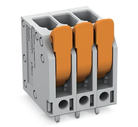 WAGO PCB Terminal Block, 6-Contact, 5mm Pitch, Through Hole Mount, 1-Row [2604-3106]; 240-7803