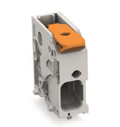 WAGO PCB Terminal Block, 1-Contact, 7.5mm Pitch, Through Hole Mount, 1-Row [2606-1101]; 240-7804