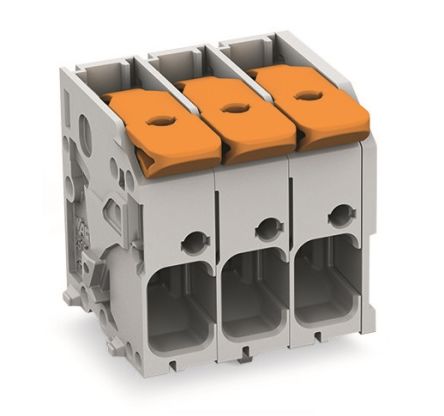WAGO PCB Terminal Block, 4-Contact, 7.5mm Pitch, Through Hole Mount, 1-Row [2606-1104/020-000]; 240-7806