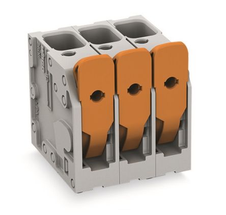 WAGO PCB Terminal Block, 3-Contact, 7.5mm Pitch, Through Hole Mount, 1-Row [2606-3103/020-000]; 240-7810