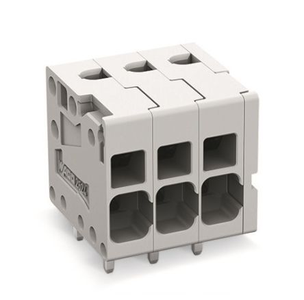WAGO PCB Terminal Block, 2-Contact, 5mm Pitch, Feed Through Mount, 1-Row [2624-1102]; 240-7816