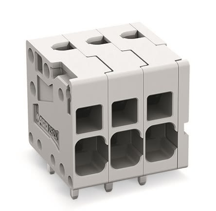 WAGO PCB Terminal Block, 4-Contact, 5mm Pitch, Feed Through Mount, 1-Row [2624-1104]; 240-7818