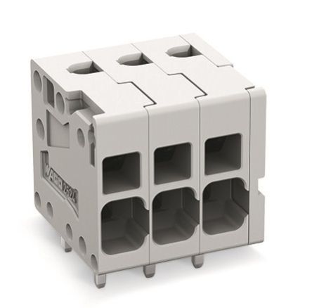 WAGO PCB Terminal Block, 6-Contact, 5mm Pitch, Feed Through Mount, 1-Row [2624-1106]; 240-7820