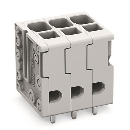 WAGO PCB Terminal Block, 3-Contact, 5mm Pitch, Feed Through Mount, 1-Row [2624-3103]; 240-7821