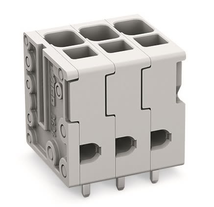 WAGO PCB Terminal Block, 4-Contact, 5mm Pitch, Feed Through Mount, 1-Row [2624-3104]; 240-7822