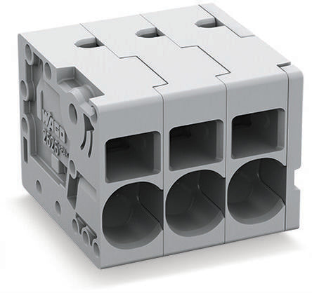 WAGO PCB Terminal Block, 3-Contact, 7.5mm Pitch, Feed Through Mount, 1-Row [2626-1103/020-000]; 240-7826