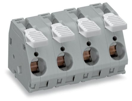 WAGO PCB Terminal Block, 6-Contact, 15mm Pitch, Through Hole Mount, 1-Row [2716-206]; 240-7851