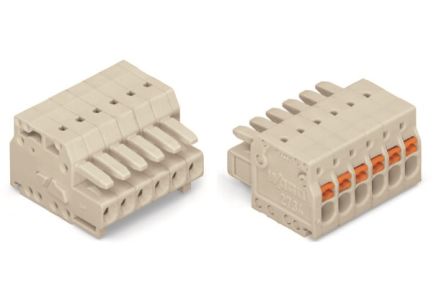 WAGO, 3.5mm Pitch, 6 Way, Pluggable Terminal Block, Plug, Through Hole, 2734-106 [2734-106]; 240-7858