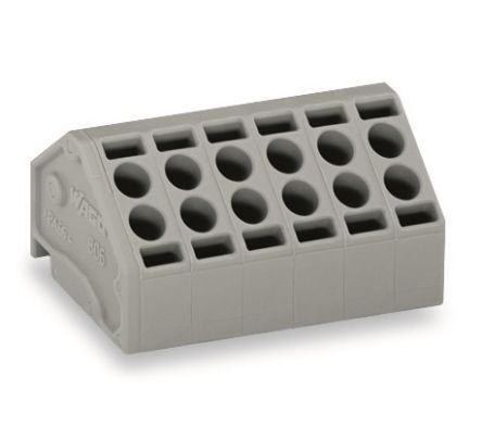 WAGO PCB Terminal Block, 6-Contact, 5mm Pitch, PCB Mount, 1-Row [806-106]; 240-7990