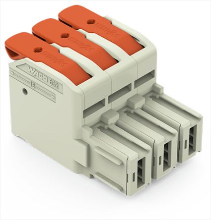 WAGO, 10.16mm Pitch, 3 Way, Pluggable Terminal Block, Female connector, 832-1103 [832-1103]; 240-8005