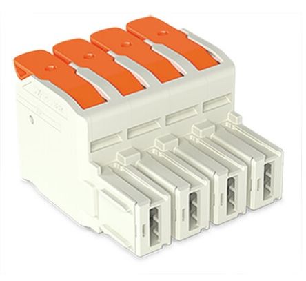 WAGO, 10.16mm Pitch, 4 Way, Pluggable Terminal Block, Plug, 832-1104 [832-1104]; 240-8006
