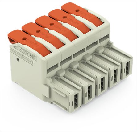 WAGO, 10.16mm Pitch, 5 Way, Pluggable Terminal Block, Plug, 832-1105 [832-1105]; 240-8007