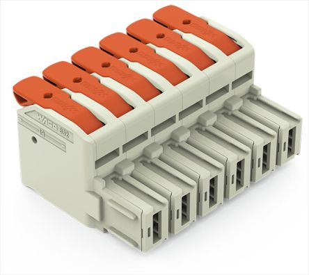 WAGO, 10.16mm Pitch, 6 Way, Pluggable Terminal Block, Plug, 832-1106 [832-1106]; 240-8008