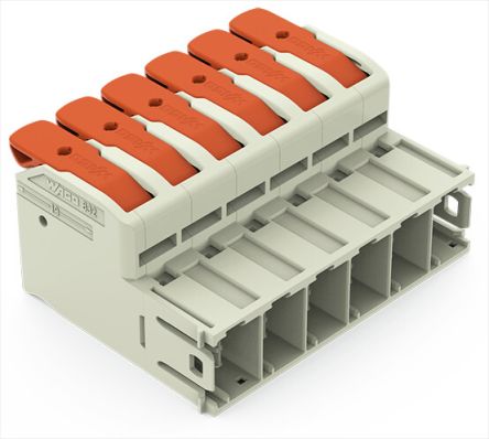 WAGO, 10.16mm Pitch, 6 Way, Pluggable Terminal Block, Plug, 832-1206 [832-1206]; 240-8013