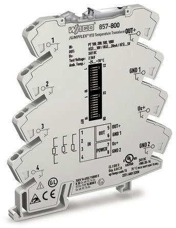 WAGO 857 Series Signal Conditioner, Current, Voltage Input, Current, Voltage Output, 24V dc Supply [857-800]; 240-8034