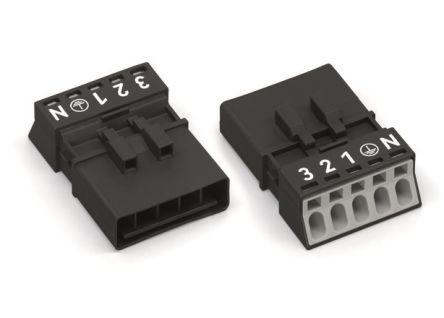 Wago Male Plug, 4.4mm Pitch, 5 Way, 1 Row [890-215]; 240-8040
