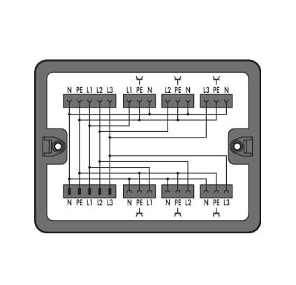 WAGO 1, 3 Phase Distribution Board, 7 Way, 25 A [899-631/100-000]; 240-8059