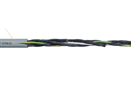 Igus chainflex CF130.UL Control Cable, 18 Cores, 0.75 mm², Unscreened, 100m, Silver Grey [CF130.07.18.UL (100m)]; 240-9609
