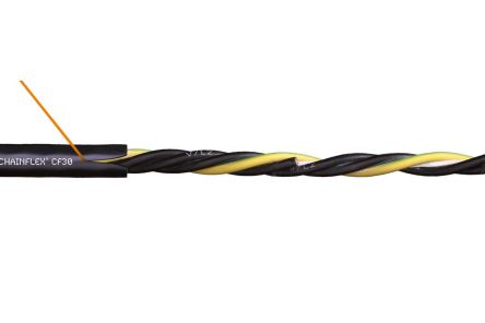 Igus Power 2.5 mm² 4 Core Multicore Mains Power Cable, Black PVC, 100m [CF30.25.04 (100m)]; 240-9620