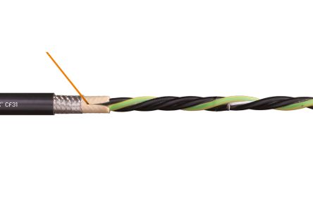Igus Power 1.5 mm² 4 Core Multicore Mains Power Cable, Black PVC, 100m [CF31.15.04 (100m)]; 240-9622
