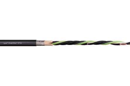 Igus Power 2.5 mm² 4 Core Multicore Mains Power Cable, Black PVC, 100m [CF31.25.04 (100m)]; 240-9624