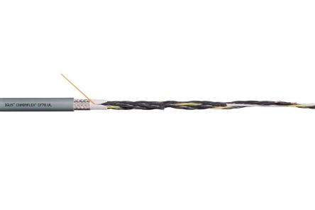 Igus chainflex CF78.UL Control Cable, 12 Cores, 0.5 mm², Screened, 100m, Black [CF78.UL.05.12 (100m)]; 240-9637