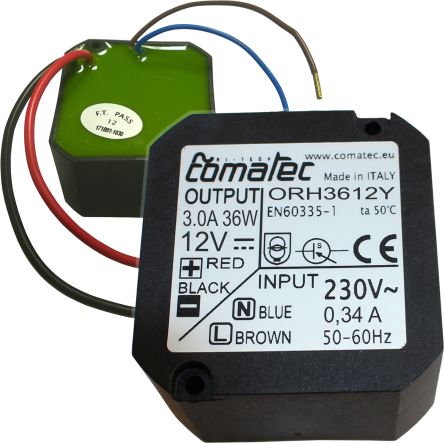 Comatec Power Supply, ORH 36 12 Y, 12V dc, 3A, 36W, 230V ac Input Voltage [ORH 36 12 Y]; 240-9663