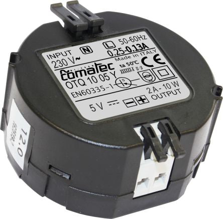 Comatec Power Supply, OTQ 10 05 Y, 5V dc, 2A, 10W, 230V ac Input Voltage [OTQ 10 05 Y]; 240-9665