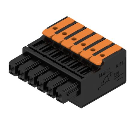 Weidmuller Female PCB Connector Housing, 5mm Pitch, 6 Way, 1 Row [2790430000]; 241-0433