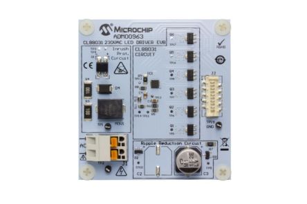 Microchip ADM00963, CL88031 230VAC LED Driver Smart LED Driver for LED DRIVER EVALUATION BOARD for CL88031 [ADM00963]; 241-2219