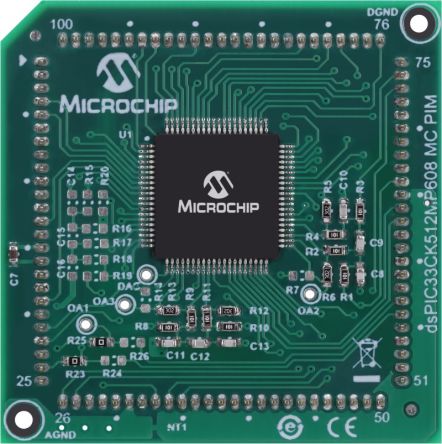 Microchip dsPIC Motor Control for dsPIC33CK512MP608 80-pin TQFP device for EV33R40A dsPIC33CK512MP608 INTERNAL OPAMP [EV33R40A]; 241-2224