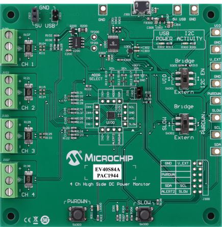 Microchip PAC1944 4 Ch High Side DC Power Monitor Power Management for PAC1944 for PAC1944 4 CH HIGH SIDE DC POWER [EV40S84A]; 241-2226