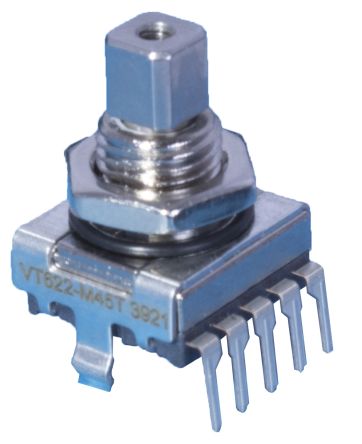 Elma 16 Pulse 2 bit Quadrature Mechanical Rotary Encoder with a 6 mm Slotted Shaft [E33-VT6C2-M45T]; 241-2358